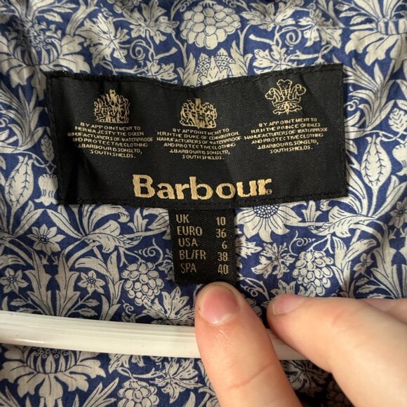 Barbour Waxed Jacket Women Full Zip Ladies Wax Cotton Templates Size 6 US Canvas - Picture 13 of 16